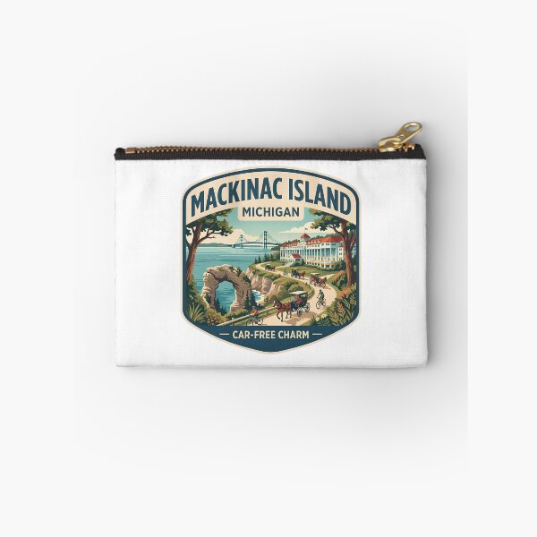 Item preview, Mackinac Island Michigan Vintage Grand Hotel Horse Carriage Travel Art designed and sold by LittleArij.