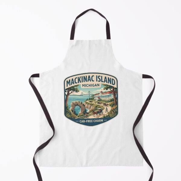 Item preview, Mackinac Island Michigan Vintage Grand Hotel Horse Carriage Travel Art designed and sold by LittleArij.