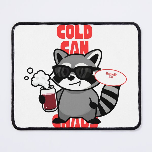Item preview, Chaotic Cartoon Raccoon Cracking Cold Beer Can designed and sold by cooljude.