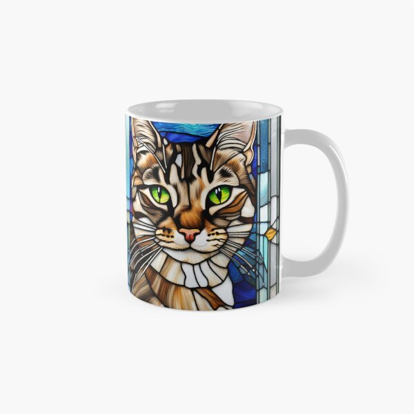 Item preview, Stained Glass Tabby Cat Art  designed and sold by pinkal.