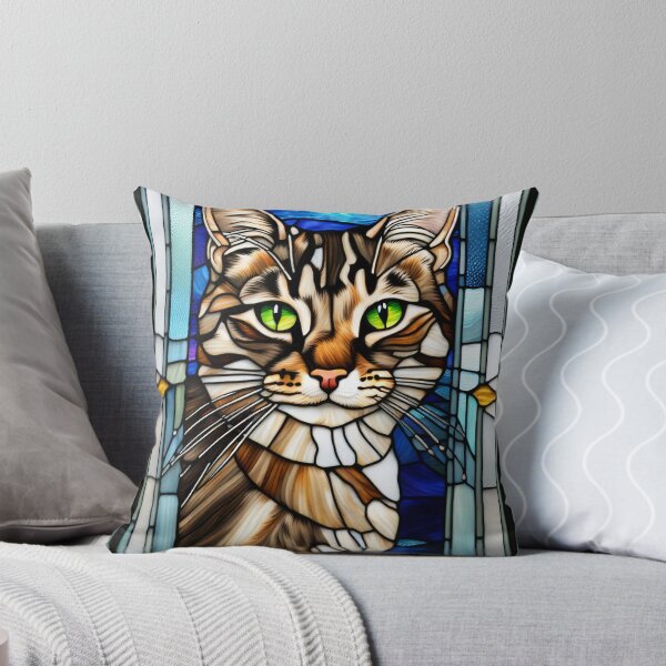 Item preview, Stained Glass Tabby Cat Art  designed and sold by pinkal.