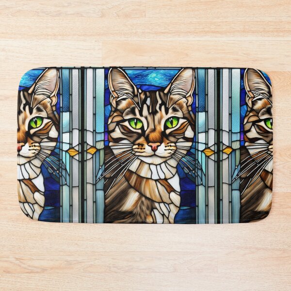Item preview, Stained Glass Tabby Cat Art  designed and sold by pinkal.