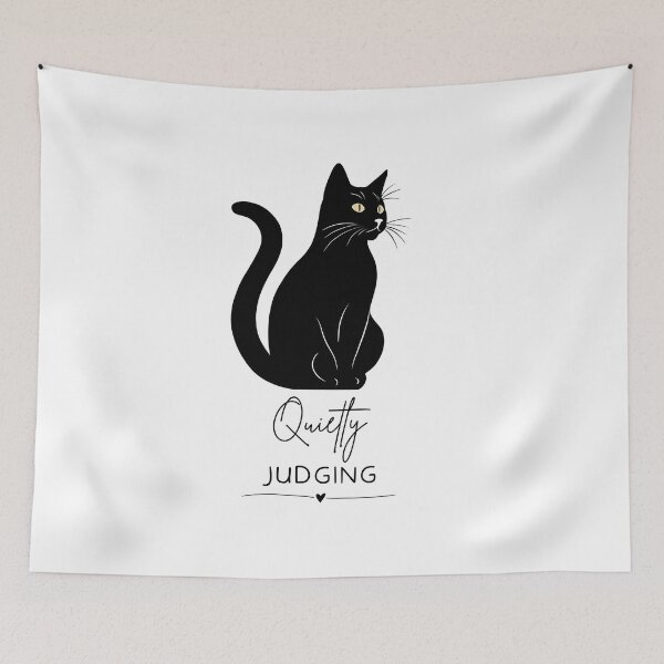 Item preview, Quietly Judging Black Cat Funny Design designed and sold by FlareCraftStudio.