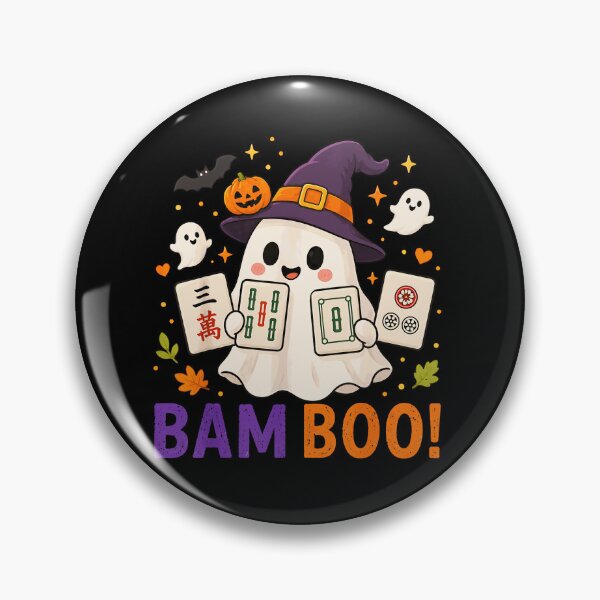 Item preview, Halloween Ghost Playing Mahjong Spooky Boo designed and sold by huyongton.