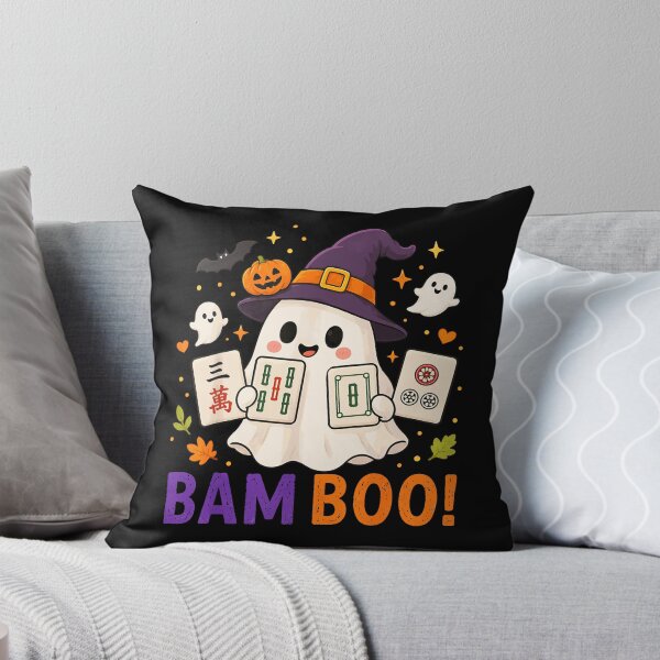 Item preview, Halloween Ghost Playing Mahjong Spooky Boo designed and sold by huyongton.