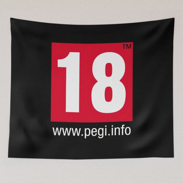 Item preview, Mature Content 18+ Gaming Icon - Minimalist Red Square Badge Poster designed and sold by Billy Morfo™.
