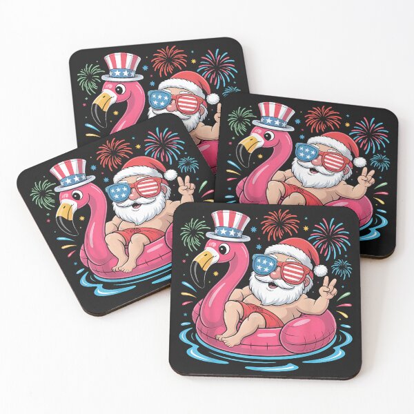 Item preview, Christmas in July Shirt Santa Flamingo Float Summer Xmas designed and sold by bandom557.