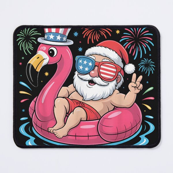 Item preview, Christmas in July Shirt Santa Flamingo Float Summer Xmas designed and sold by bandom557.