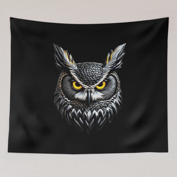 Item preview, Cybernetic Owl - Titanium Armor & Carbon Fiber Techwear Emblem designed and sold by Shift-Bloom.