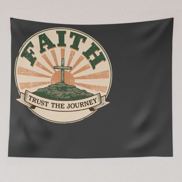 Item preview, Faith Trust The Journey Christian Cross Design designed and sold by NicolasGlowArt.