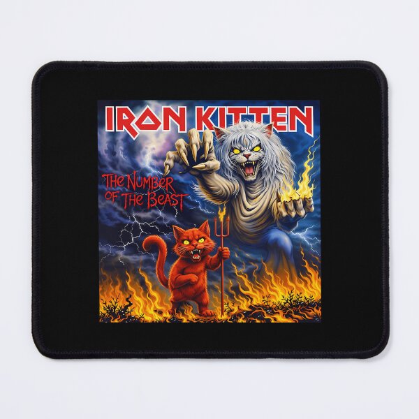 Item preview, Iron Kitten The Number Of The Beast (Parody Metal Cat Art) designed and sold by rattupless0.