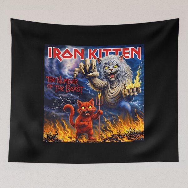 Item preview, Iron Kitten  The Number Of The Beast (Parody Metal Cat Art) designed and sold by rattupless0.