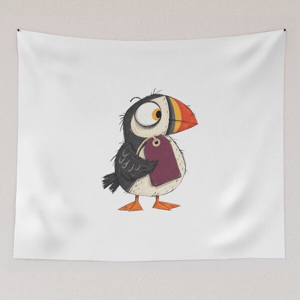 Item preview, Puffin with a Blank Gift Tag designed and sold by The-Art-of-D.