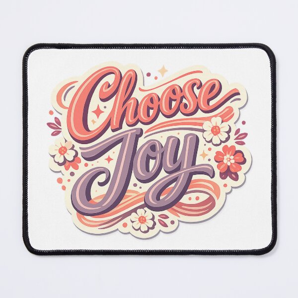 Item preview, Choose Joy Retro Floral Typography Positive Quote Art Design Print designed and sold by inkoutninja.