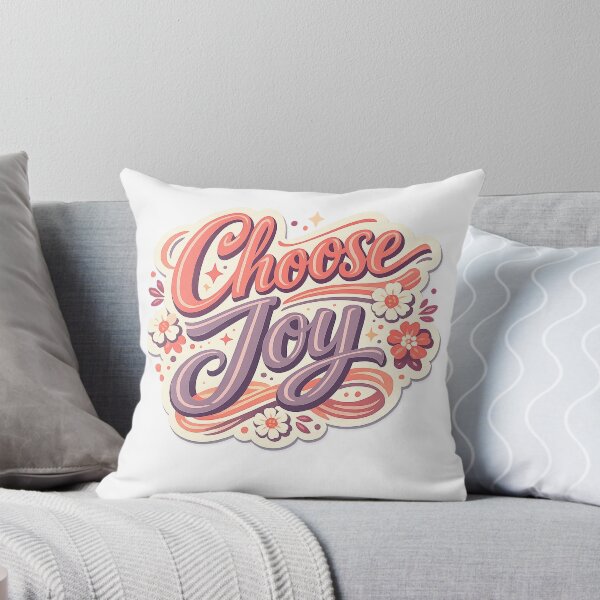 Item preview, Choose Joy Retro Floral Typography Positive Quote Art Design Print designed and sold by inkoutninja.
