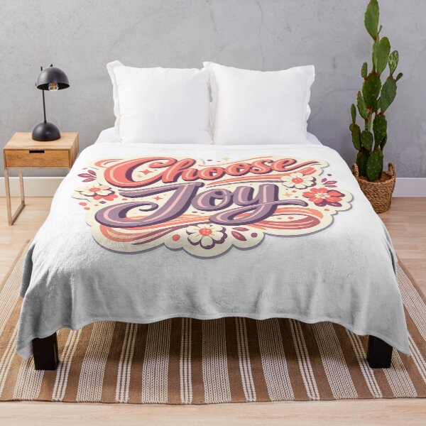 Item preview, Choose Joy Retro Floral Typography Positive Quote Art Design Print designed and sold by inkoutninja.