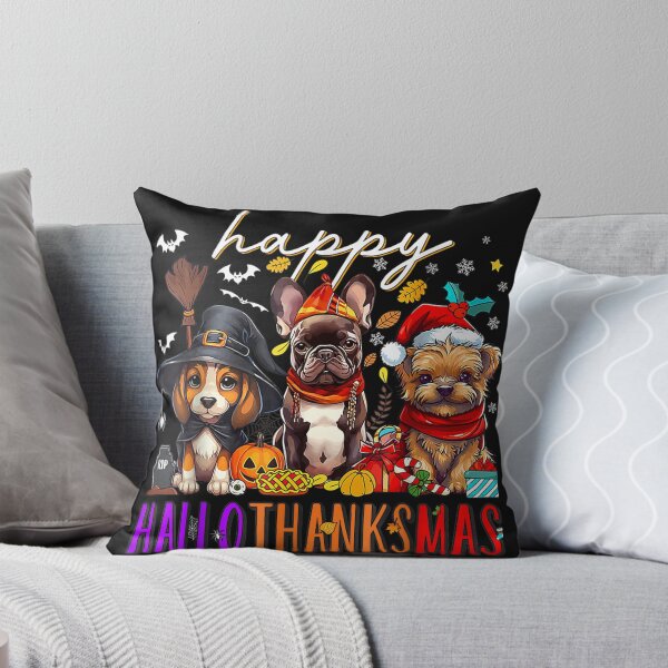 Item preview, Happy HalloThanksMas Dogs Halloween Thanksgiving Christmas designed and sold by bandom557.