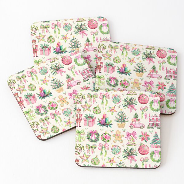 Item preview, Pink Coquette Watercolor Christmas pattern designed and sold by Steele-Art.