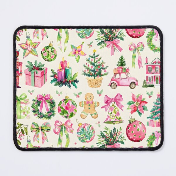 Item preview, Pink Coquette Watercolor Christmas pattern designed and sold by Steele-Art.