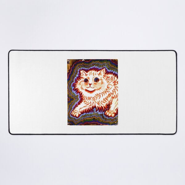 Item preview, Abstract Psychedelic Cat Art Print Inspired by Louis Wain Style designed and sold by tlcgiftcenter.