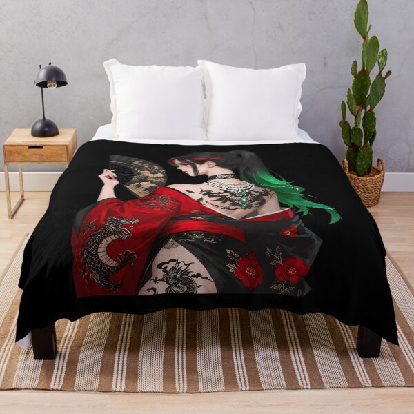 Item preview, Mysterious Anime Geisha Tattoo Kimono Art designed and sold by Demetre92.