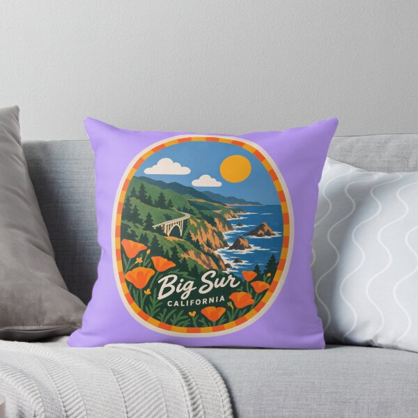 Item preview, Big Sur California Vintage Bixby Bridge Coastal Highway Poppy Art designed and sold by LittleArij.