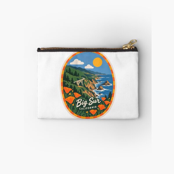 Item preview, Big Sur California Vintage Bixby Bridge Coastal Highway Poppy Art designed and sold by LittleArij.