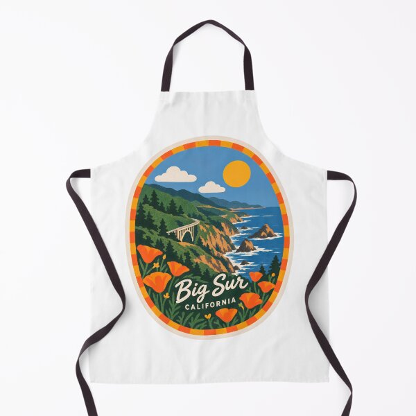 Item preview, Big Sur California Vintage Bixby Bridge Coastal Highway Poppy Art designed and sold by LittleArij.