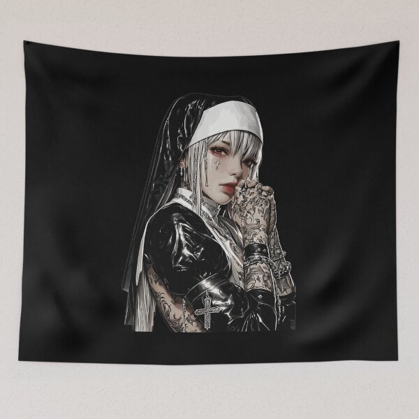 Item preview, Dark Anime Nun Tattoo Art  designed and sold by honistratton.