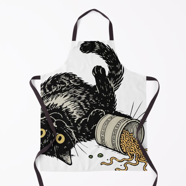 Item preview, Funny Black Cat Spilled Ramen Noodles designed and sold by awesome-loob.