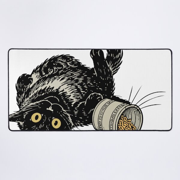 Item preview, Funny Black Cat Spilled Ramen Noodles designed and sold by awesome-loob.