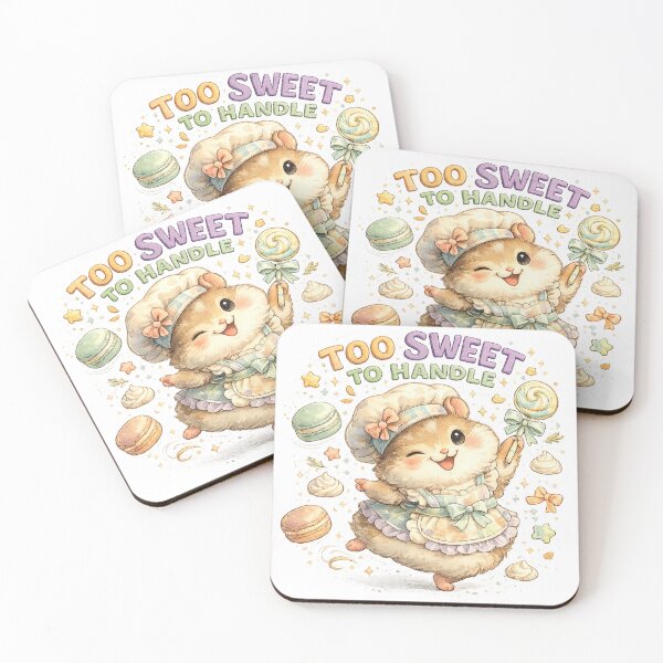 Item preview, Too Sweet to Handle Cute Hamster Baker Kawaii Candy Dessert Art Design designed and sold by inkoutninja.