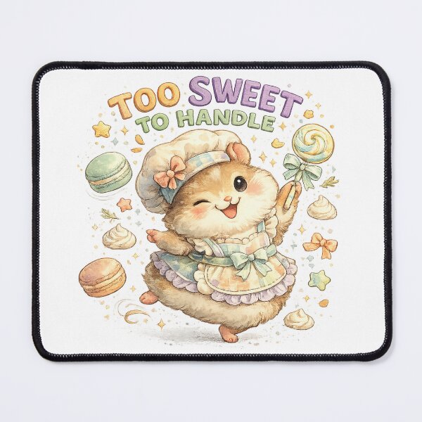 Item preview, Too Sweet to Handle Cute Hamster Baker Kawaii Candy Dessert Art Design designed and sold by inkoutninja.