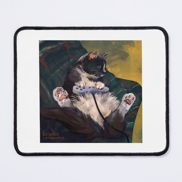 Item preview, Cute Gamer Cat Illustration for Gaming Lovers and Cat Enthusiasts designed and sold by tlcgiftcenter.