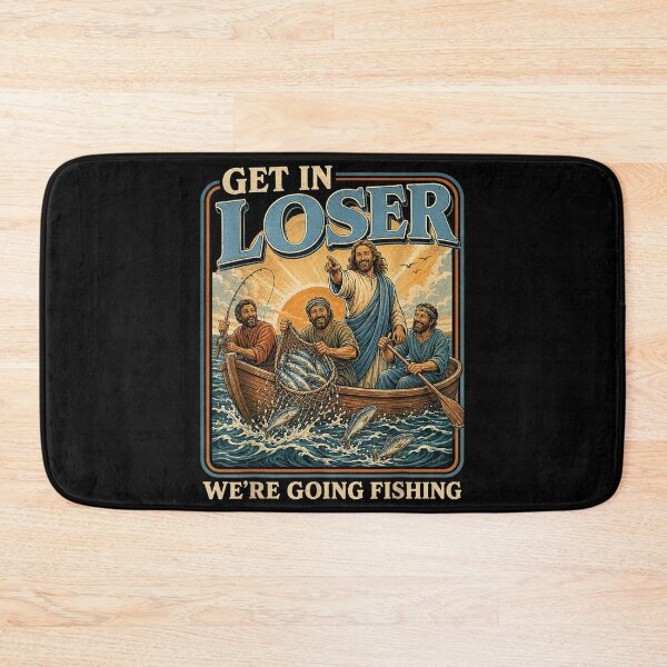 Item preview, Get in Loser We're Going Fishing Retro Jesus Christian Faith designed and sold by ALICIAxGONZALEZ.