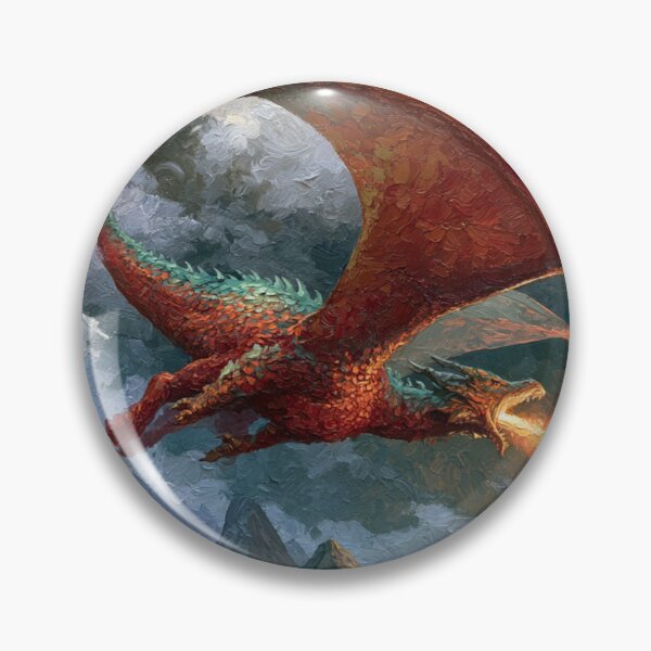 Item preview, A colossal Dragon soaring above jagged mountain peaks breathing streams of fire beneath storm-filled skies, Fantasy & Mythological Creatures designed and sold by CDC40.