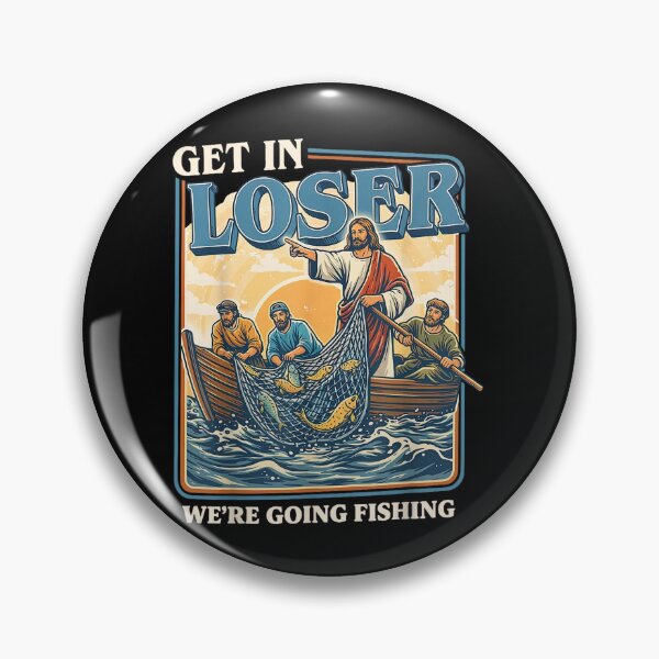 Item preview, Get in Loser We're Going Fishing Retro Jesus Fishing Humor designed and sold by ALICIAxGONZALEZ.