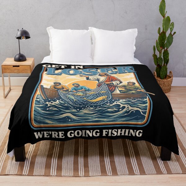 Item preview, Get in Loser We're Going Fishing Retro Jesus Fishing Humor designed and sold by ALICIAxGONZALEZ.