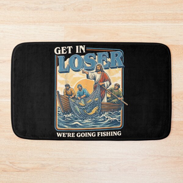 Item preview, Get in Loser We're Going Fishing Retro Jesus Fishing Humor designed and sold by ALICIAxGONZALEZ.