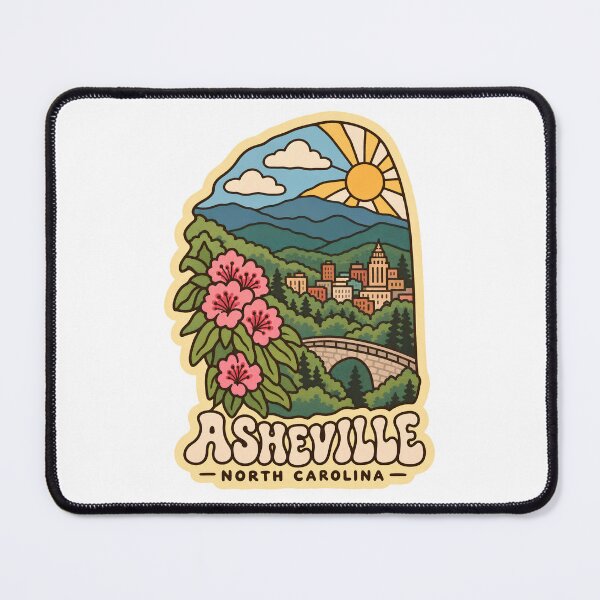 Item preview, Asheville North Carolina Vintage Blue Ridge Mountains Rhododendron Art designed and sold by LittleArij.