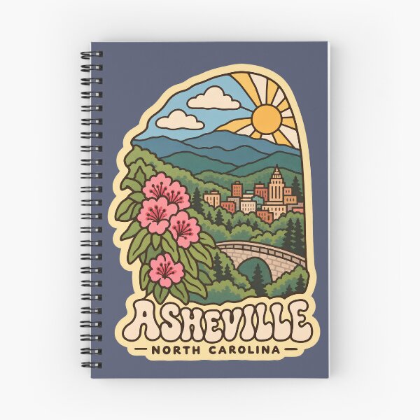 Item preview, Asheville North Carolina Vintage Blue Ridge Mountains Rhododendron Art designed and sold by LittleArij.