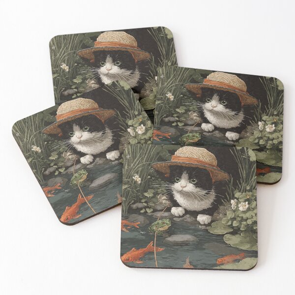 Item preview, Cat at the Pond designed and sold by PinMarket.