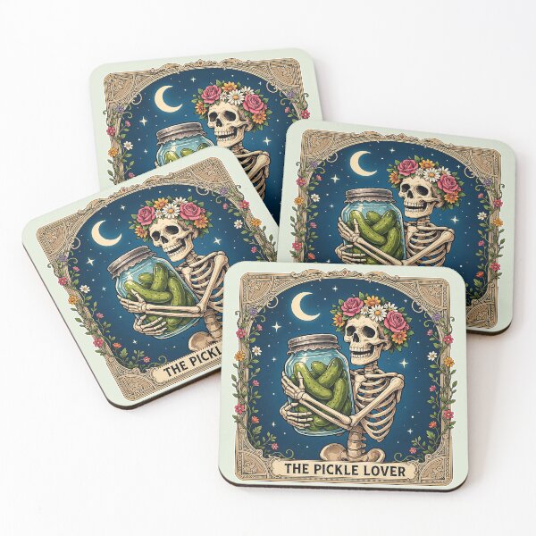 Item preview, The Pickle Lover Vintage Skeleton Tarot Card Clipart designed and sold by zozo-shop.