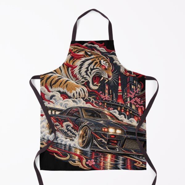 Item preview, Japanese Drift Car Tiger Embroidery – Tokyo Street Racing Artwork designed and sold by Emoji Emblems.
