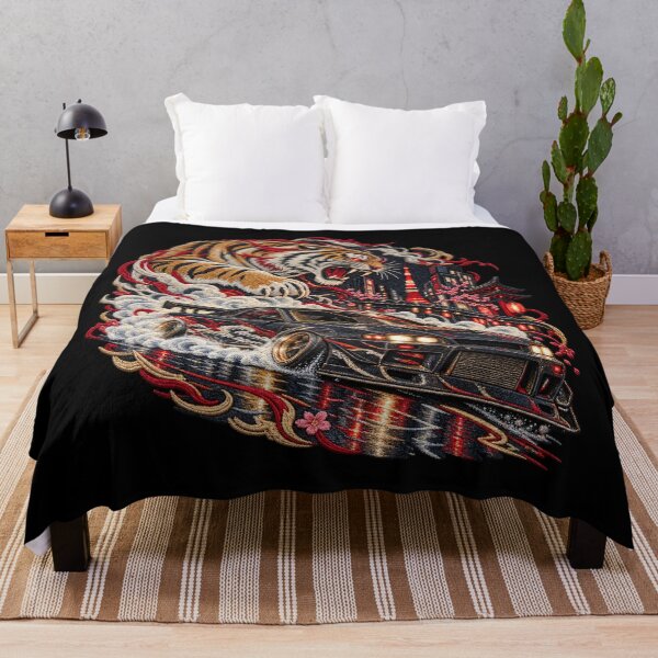 Item preview, Japanese Drift Car Tiger Embroidery – Tokyo Street Racing Artwork designed and sold by Emoji Emblems.