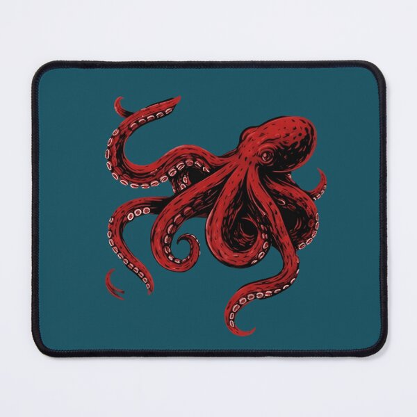 Item preview, Red Octopus Illustration T‑Shirt & Sticker – Bold Marine Life Art designed and sold by ZyxDes.