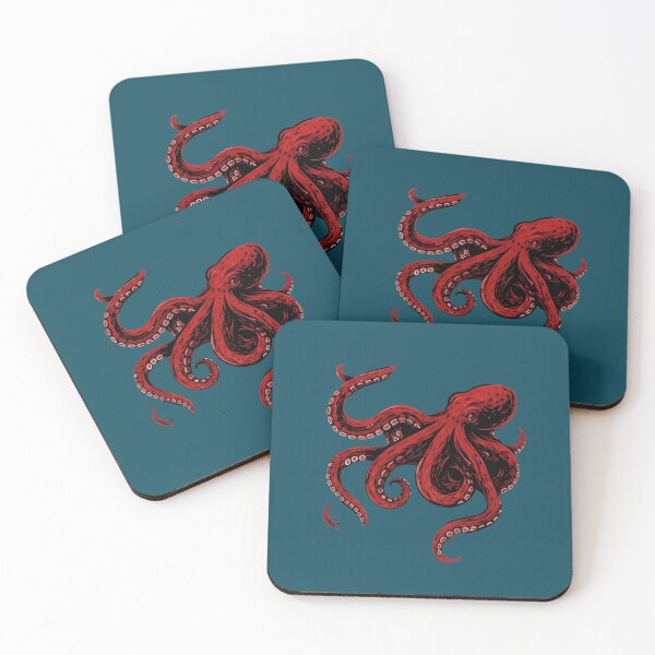 Item preview, Red Octopus Illustration T‑Shirt & Sticker – Bold Marine Life Art designed and sold by ZyxDes.