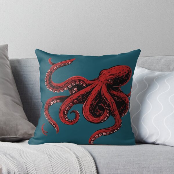 Item preview, Red Octopus Illustration T‑Shirt & Sticker – Bold Marine Life Art designed and sold by ZyxDes.