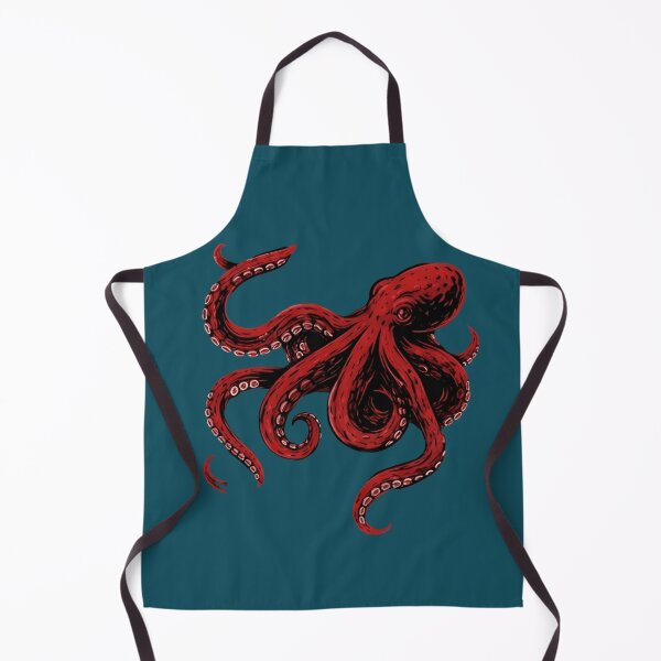 Item preview, Red Octopus Illustration T‑Shirt & Sticker – Bold Marine Life Art designed and sold by ZyxDes.
