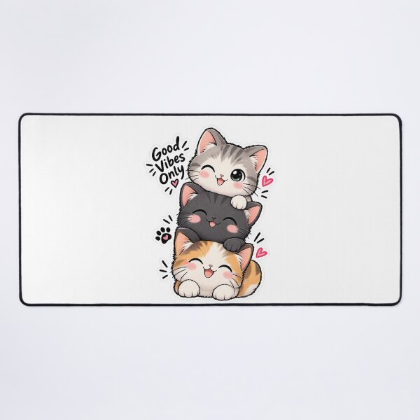 Item preview, Cute Stacked Cats Good Vibes Only Kawaii Kitten Sticker. designed and sold by PRIME4YOU.